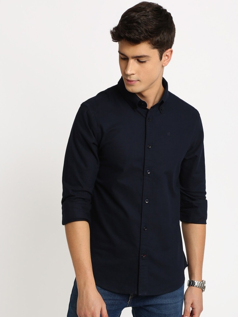 

TED HARBOR Men Navy Blue Slim Fit Solid Casual Shirt