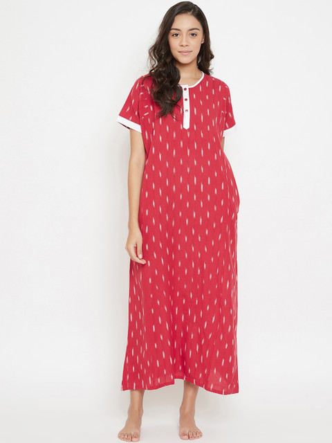 

The Kaftan Company Red Striped Nightdress