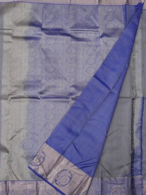 

Pothys Grey & Blue Pure Silk Woven Design Saree