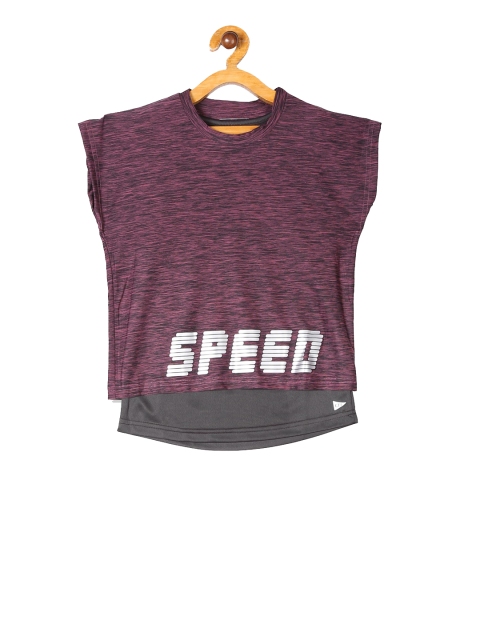 

Cherokee Girls Burgundy Printed Active Twofer Top