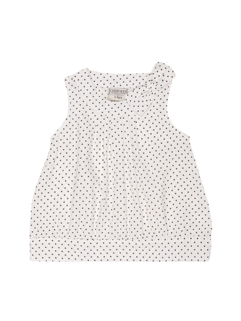 

Cherokee Girls White Polka Dots Printed Top
