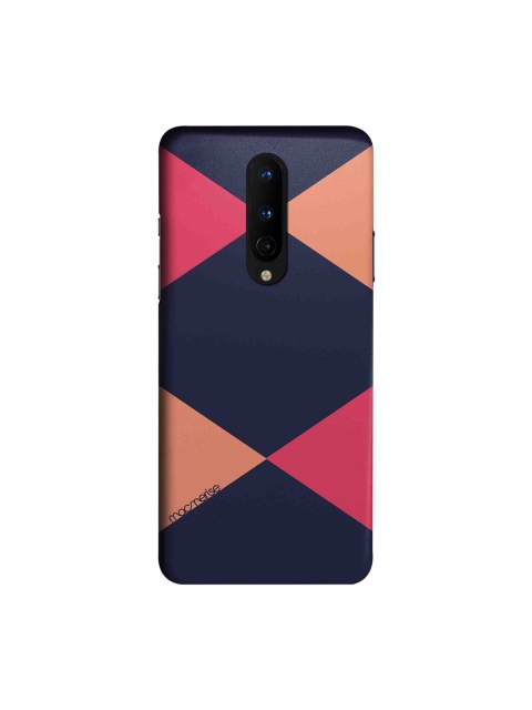 

macmerise Navy Blue & Pink Criss Cross OnePlus 8 Back Cover