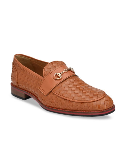 

Eego Italy Men Tan Brown Textured Formal Slip-Ons