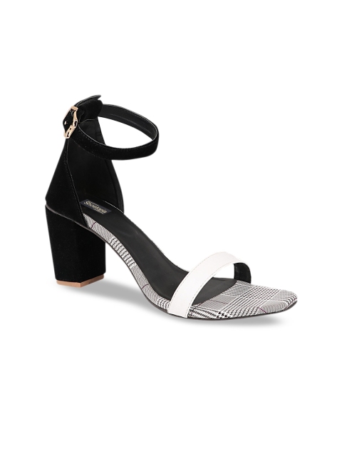 

Shoetopia Women Black & White Colourblocked Block Heels