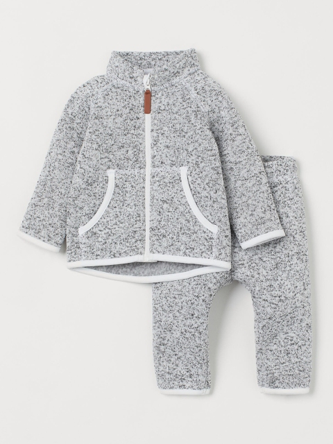 

H&M Kids Grey & White 2-piece Fleece Set