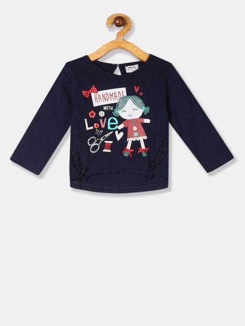 

Donuts Girls Navy Blue Printed Pure Cotton Top