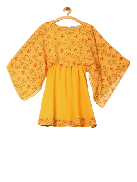 

Cherokee Girls Yellow Printed Blouson Dress
