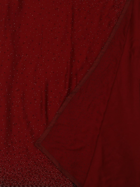 Pothys Maroon Woven Design Poly Georgette Saree