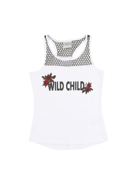 

Cherokee Girls White Printed Pure Cotton Top