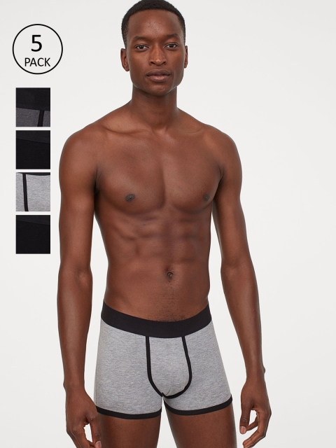 

H&M Men 5-Pack Short Trunks, Grey