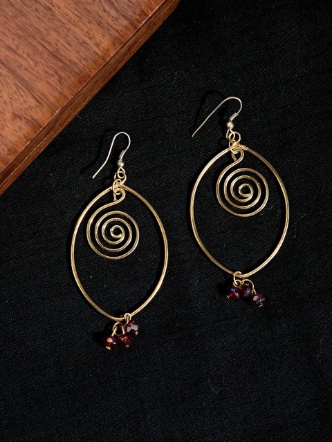 

ZeroKaata Gold-Toned Contemporary Drop Earrings