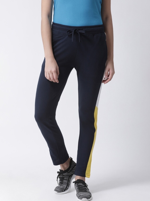 

Club York Women Navy Blue & White Solid Slim Fit Track Pants