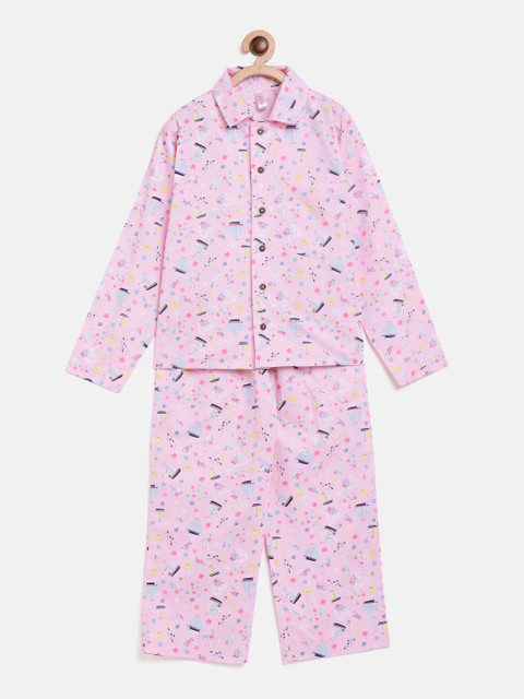 

Stylo Bug Kids Pink Printed Night suit