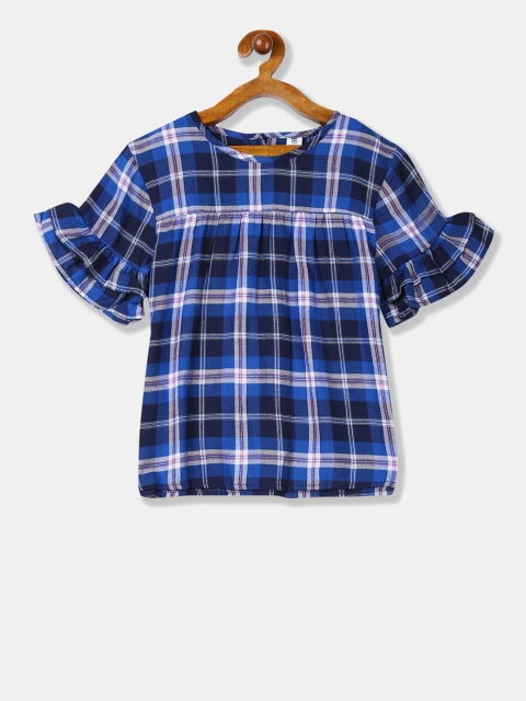 

Cherokee Girls Blue & White Checked Top