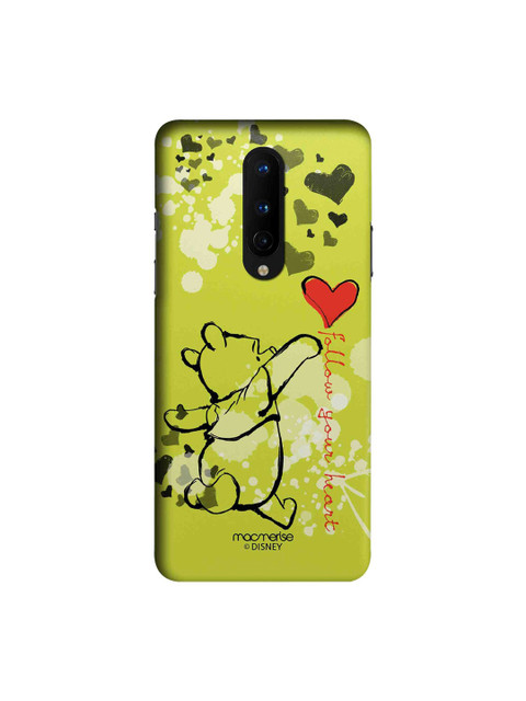 

macmerise Lime Green & Black Disney Winnie The Pooh Follow Your Heart OnePlus 8 Back Case