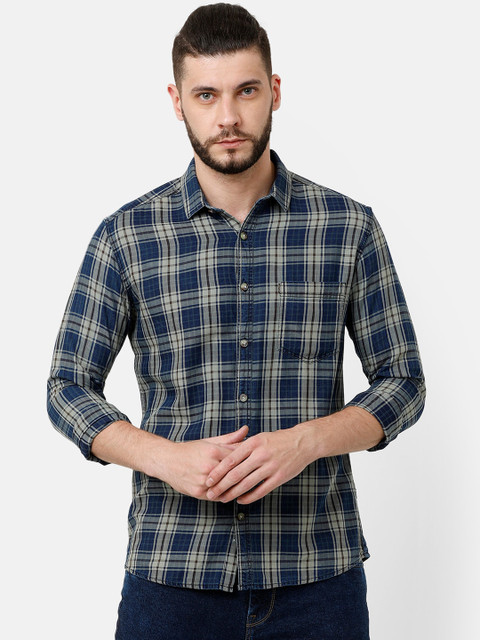 

Voi Jeans Men Multicoloured Slim Fit Checked Casual Shirt, Multi