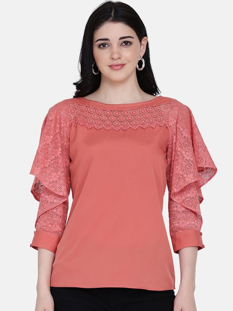 

Eavan Women Orange Self Design Top