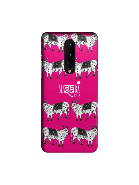 

macmerise Pink & White Masaba Cow Print OnePlus 8 Back Cover
