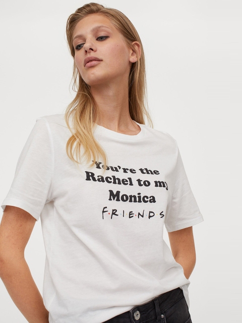 

H&M Women White & Black Friends Printed T-shirt