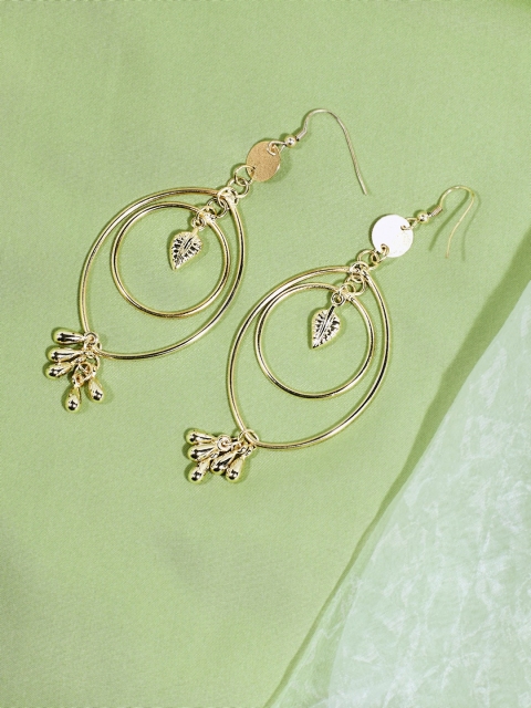 

ZeroKaata Gold-Toned Contemporary Drop Earrings