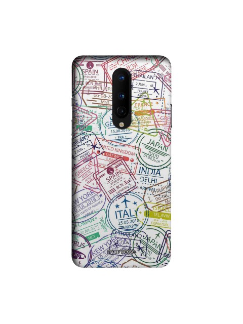 

macmerise White & Red Immigration Stamps Classic OnePlus 8 Back Cover