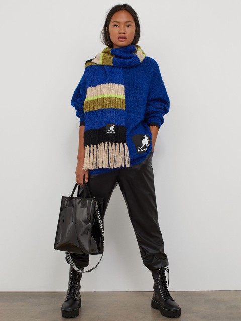 

H&M Blue Solid Oversized Jumper