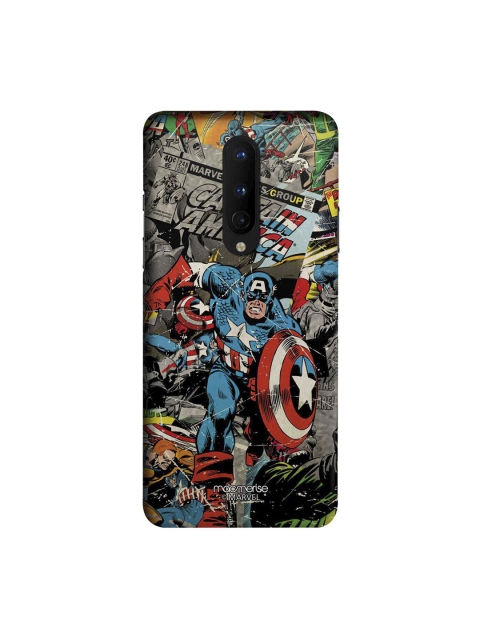 

macmerise Grey & Blue Comic Captain America OnePlus 8 Back Cover