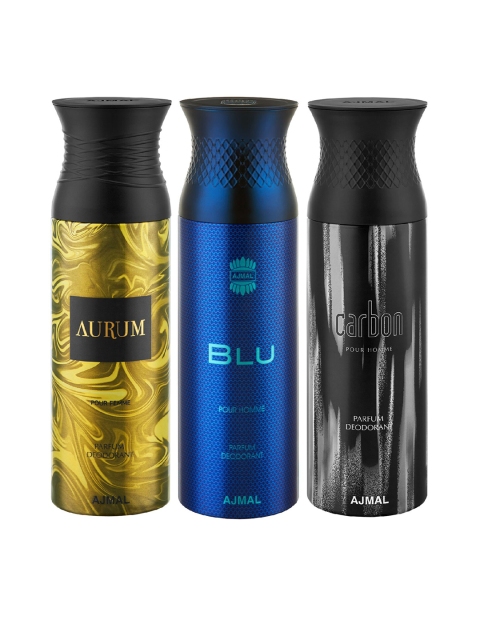 

Ajmal Set of 3 Aurum - Blu - Carbon Deodorant Sprays - 200 ml each, Multi