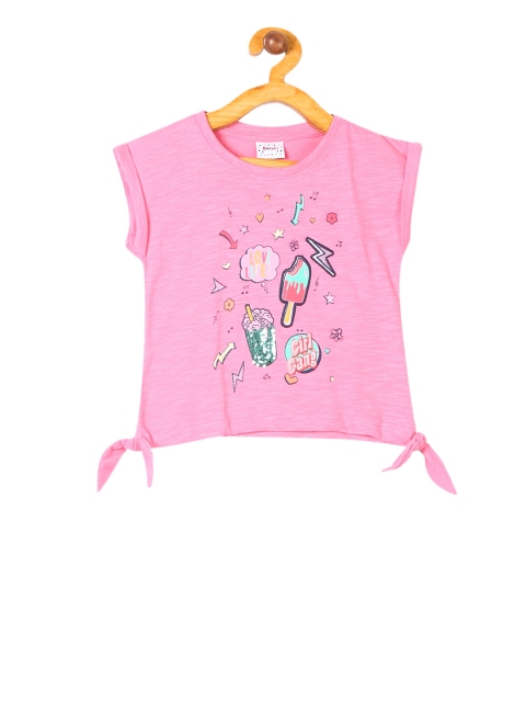 

Donuts Girls Pink Printed Pure Cotton Top