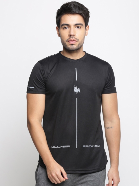 

BULLMER Men Black Reflective Printed Round Neck T-shirt