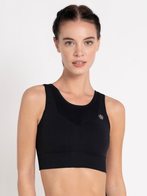 

Cultsport Black Self Design Non-Wired Lightly Padded Sports Bra AW19WSBCS1106A