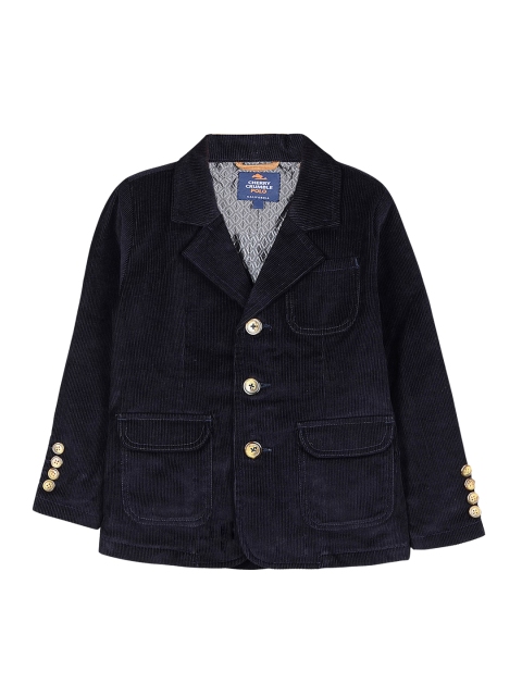 Cherry Crumble Infant Kids Navy Blue Solid Party Coat