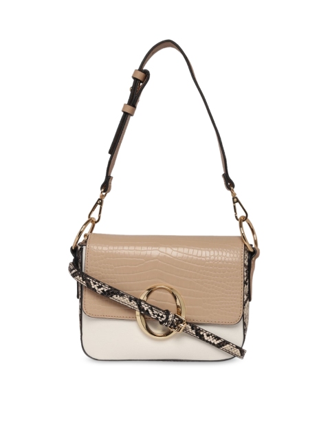 

ALDO Beige & Off-White Colourblocked Sling Bag
