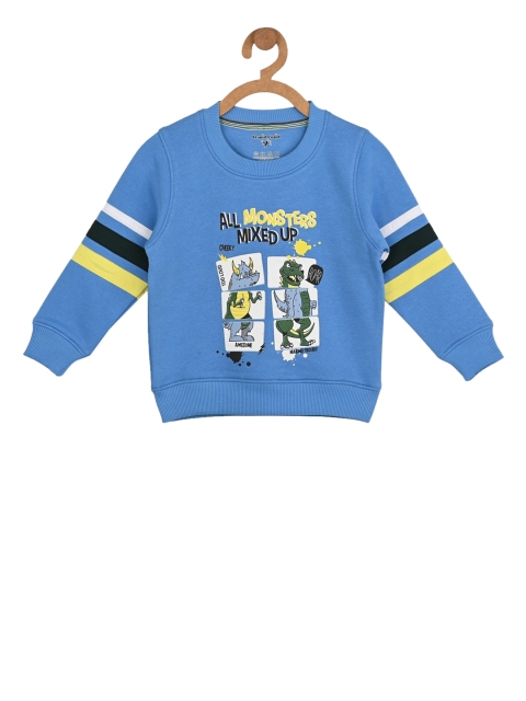 

Stupid Cupid Boys Blue Printed Sweatshirt
