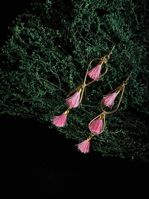 

ZeroKaata Pink Contemporary Drop Earrings