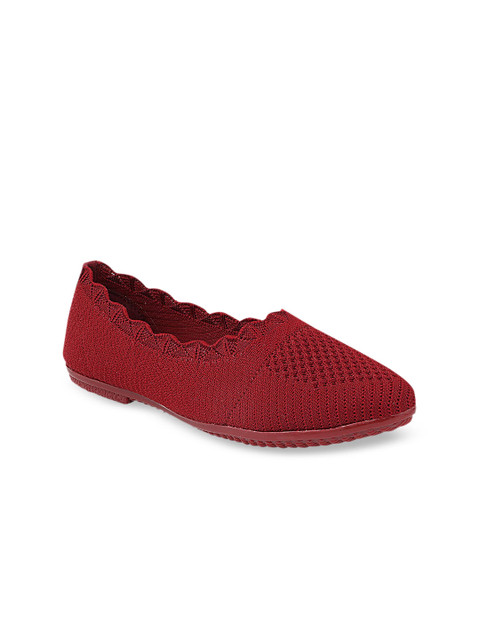 

Shoetopia Women Red Woven Design Ballerinas