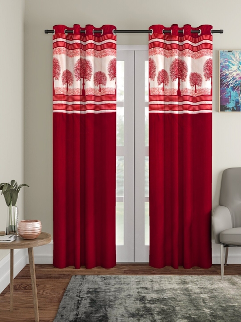 

VRINDA Maroon Set of 2 Long Door Curtains