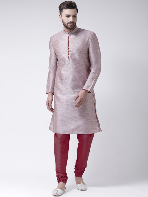 

I Know Men Purple Solid Straight Kurta