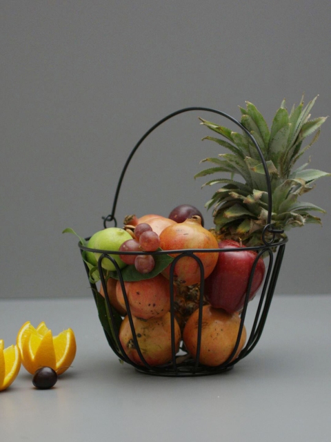 

nestroots Black Solid Fruit Basket
