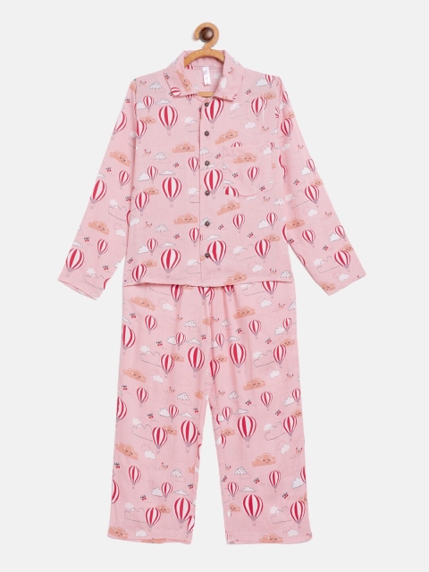 

Stylo Bug Kids Peach & Red Printed Night suit