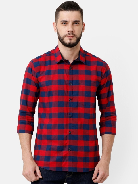 

Voi Jeans Men Red & Blue Slim Fit Checked Casual Shirt