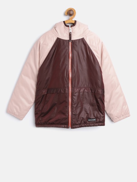 

Cherry Crumble Infant Kids Peach-Coloured & Brown Colourblocked Padded Jacket