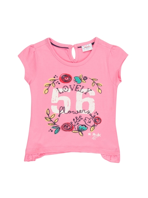 

Donuts Girls Pink Printed Pure Cotton Top