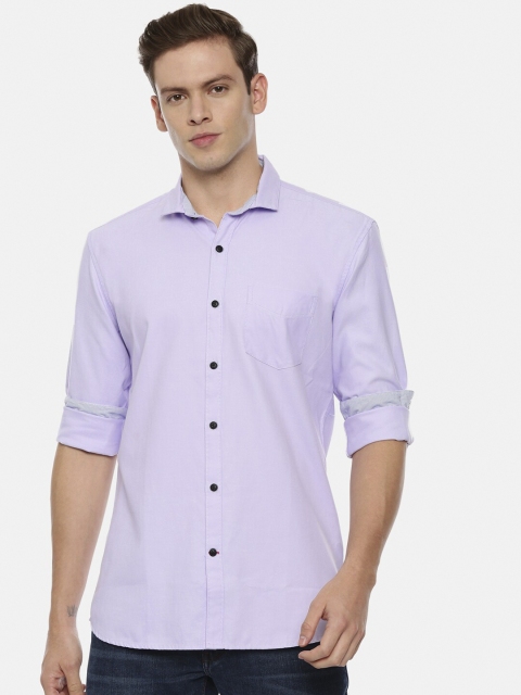 ROLLER FASHIONS Men Lavender Slim Fit Solid Casual Shirt