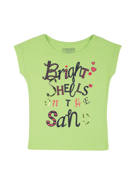 

Cherokee Girls Green Printed Top