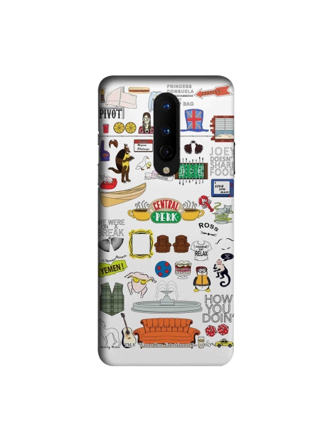 

macmerise White & Orange Friends Doodle OnePlus 8 Back Case