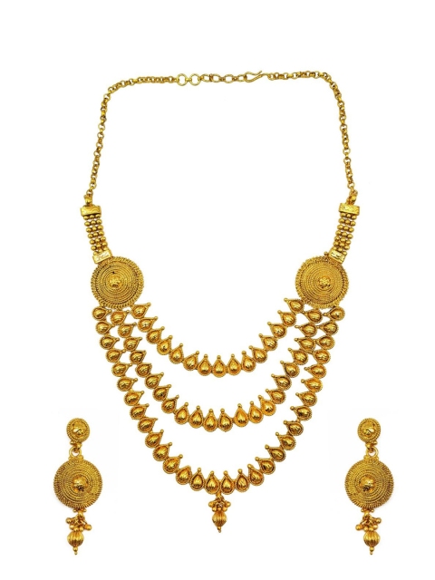 

Sia Art Jewellery Gold-Plated South Indian Layered Jewellery Set