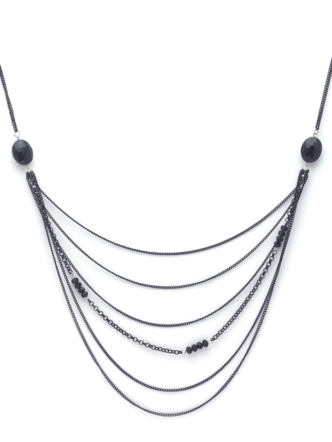 

Globus Gunmetal-Toned Long Necklace, Black