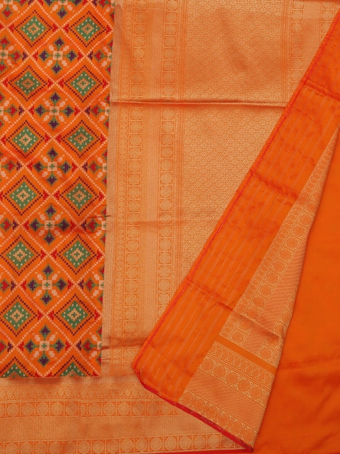 

Pothys Orange Printed Pure Silk Saree