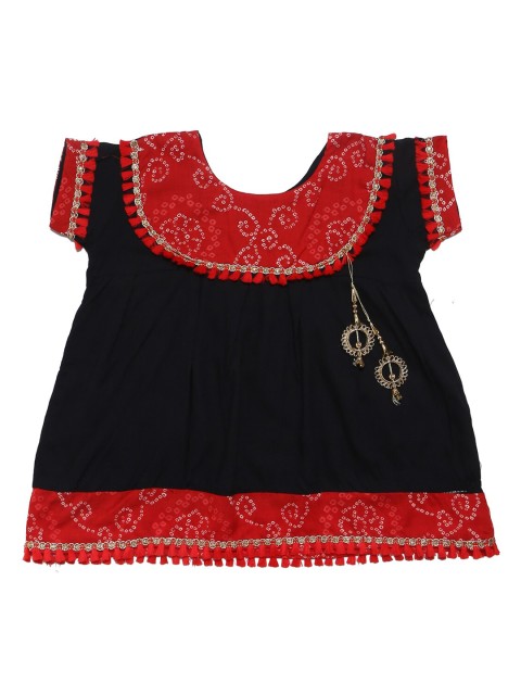 

Chipbeys Girls Black Printed A-Line Dress